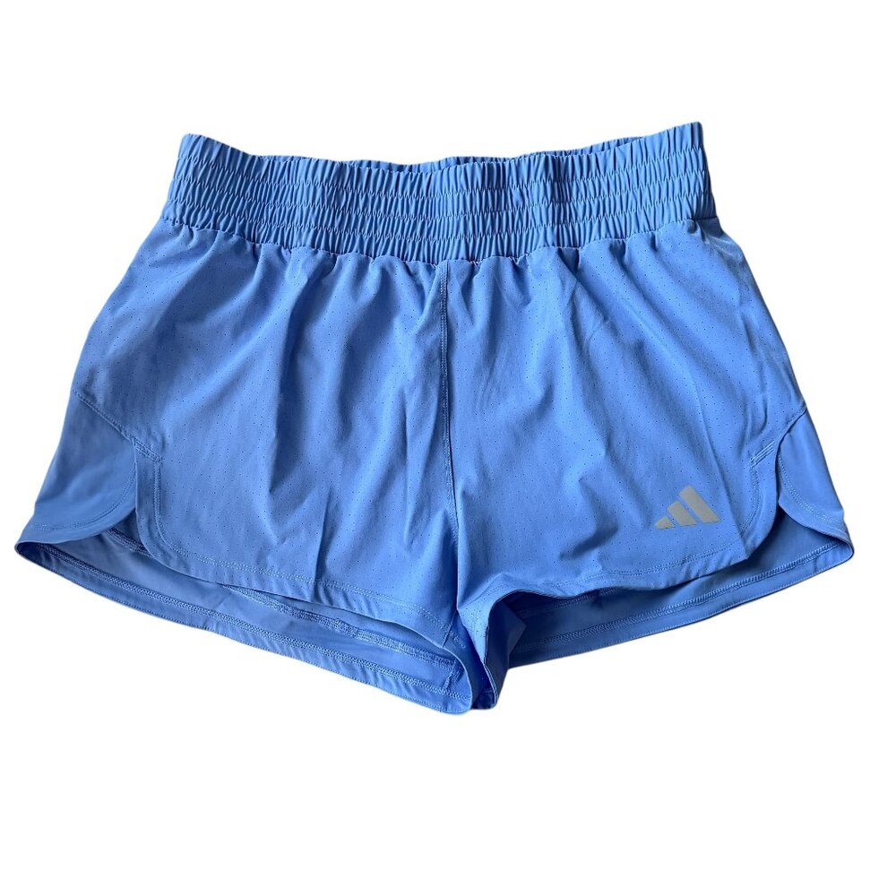 adidas women's L ClimaCool Racer Pacer 3" inseam training shorts blue fusion